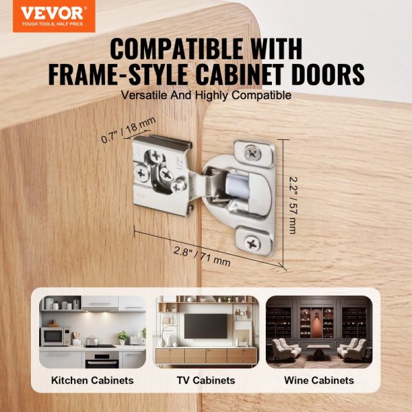 Cabinet Door Hinges 50 Packs Partial Overlay Soft Close for Framed Type - Image 2