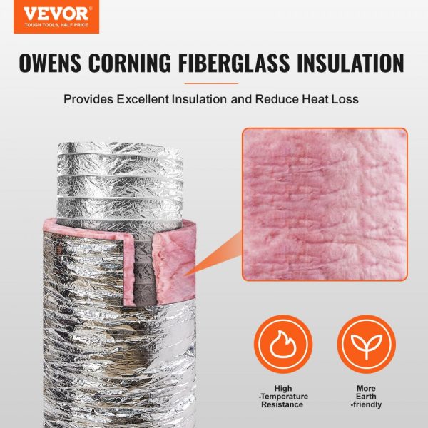 10-Inch Insulated Flexible Duct Hose 25FT Long with Heavy Duty Triple Layer Protection R6.0 Flame Resistant for HVAC Ventilation - Image 2