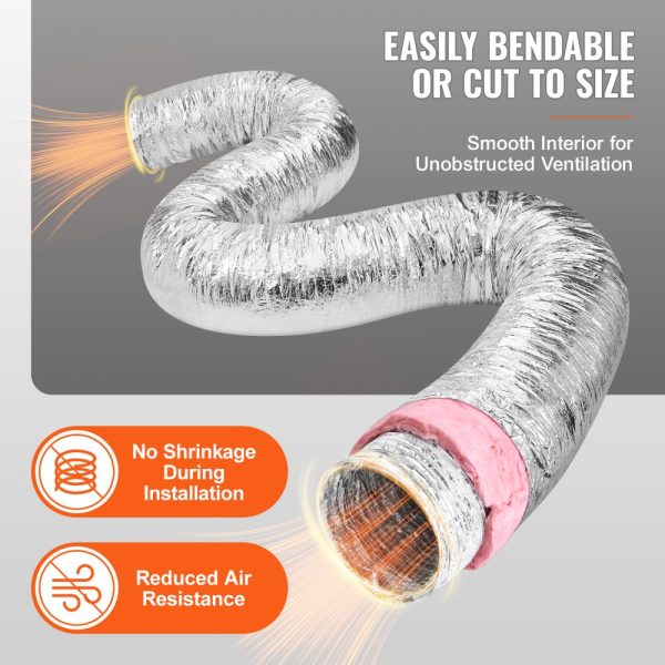 10-Inch Insulated Flexible Duct Hose 25FT Long with Heavy Duty Triple Layer Protection R6.0 Flame Resistant for HVAC Ventilation - Image 4