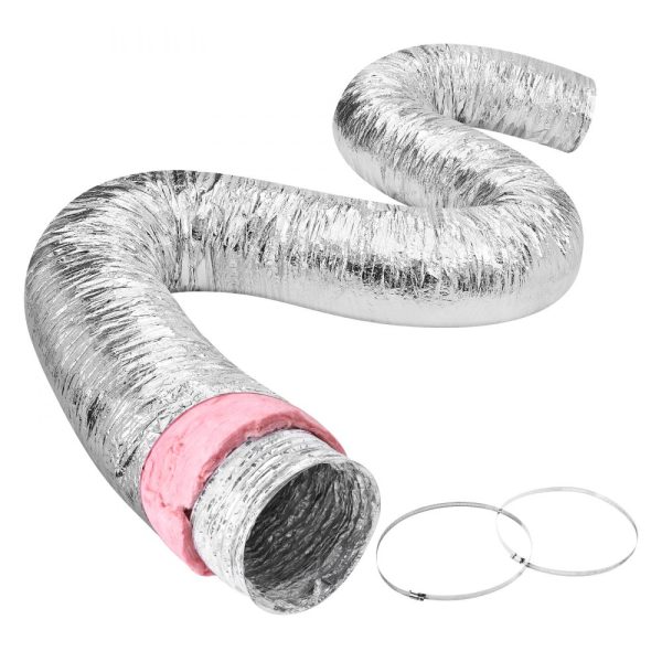 10-Inch Insulated Flexible Duct Hose 25FT Long with Heavy Duty Triple Layer Protection R6.0 Flame Resistant for HVAC Ventilation