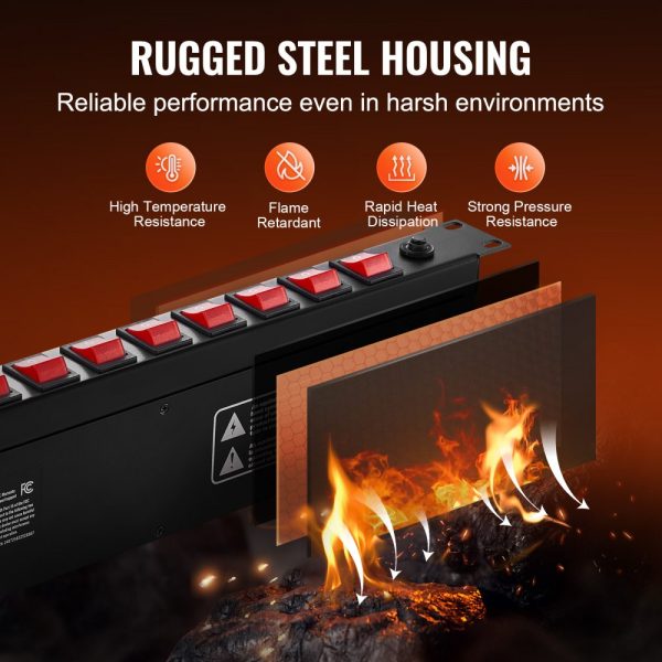 19" 1U PDU 10 Outlets Rack Mount Power Strip Surge  Overload Protection - Image 5