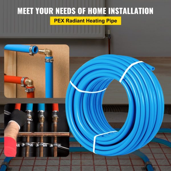 1 inch Pex Tubing Pipe 300ft Flexible Non-Oxygen Barrier 80-160 PSI Water Line Blue Radiant Floor Heating - Image 2