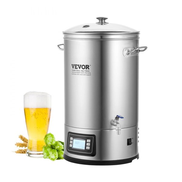 Electric 8 Gallon Home Beer Brewing System with Stainless Steel Stock Pot and Control Panel