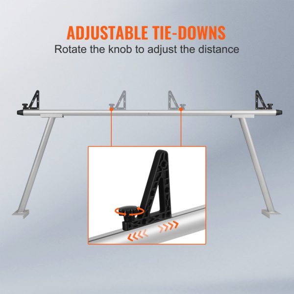 Aluminum Truck Bed Rack, 800LB Capacity, 71X31 Heavy Duty with 8 Non-Drilling C-Clamps, Two-Bar Set for Kayak, Surfboard, Lumber, Ladder - Image 4