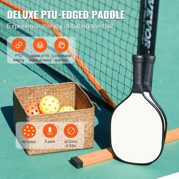 Pickleball Net Set 22FT Regulation Pickleball Net with Weather-Resistant Metal Frame Portable Design Includes Storage Bag Balls Paddles and Wheels Perfect for Outdoor Play - Image 3