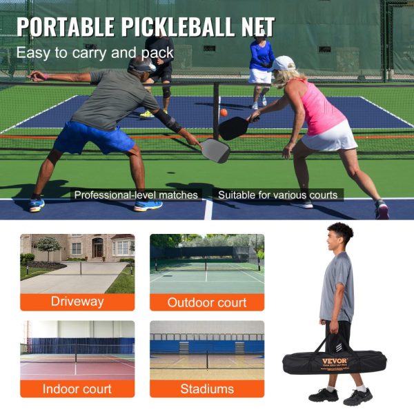 Pickleball Net Set 22FT Regulation Pickleball Net with Weather-Resistant Metal Frame Portable Design Includes Storage Bag Balls Paddles and Wheels Perfect for Outdoor Play - Image 6