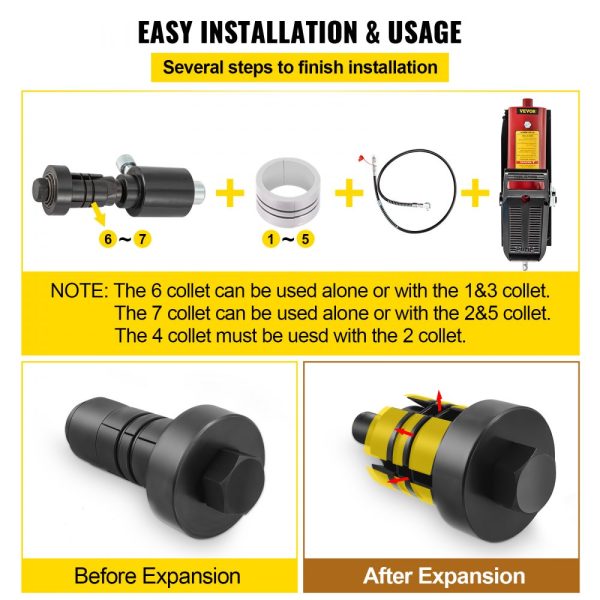Hydraulic Tube Expander 1-5/8 to 4-1/4 with 10T Pedal Pump 4 Dies 2 Storage Cases for Copper Aluminum Tubes - Image 5