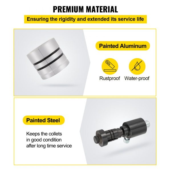 Hydraulic Tube Expander 1-5/8 to 4-1/4 with 10T Pedal Pump 4 Dies 2 Storage Cases for Copper Aluminum Tubes - Image 6
