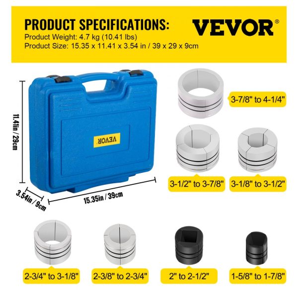 Hydraulic Tube Expander 1-5/8 to 4-1/4 with 10T Pedal Pump 4 Dies 2 Storage Cases for Copper Aluminum Tubes - Image 7