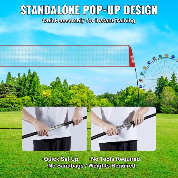 Professional Volleyball Training Net for Indoor and Outdoor Use, Adjustable Height and Portable Design with Carry Bag for Hitting and Serving Drills - Image 4