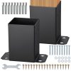 4x4 Post Base 2-Pack Heavy Duty Powder-Coated Matte Black for Pavilion Deck Railing Support