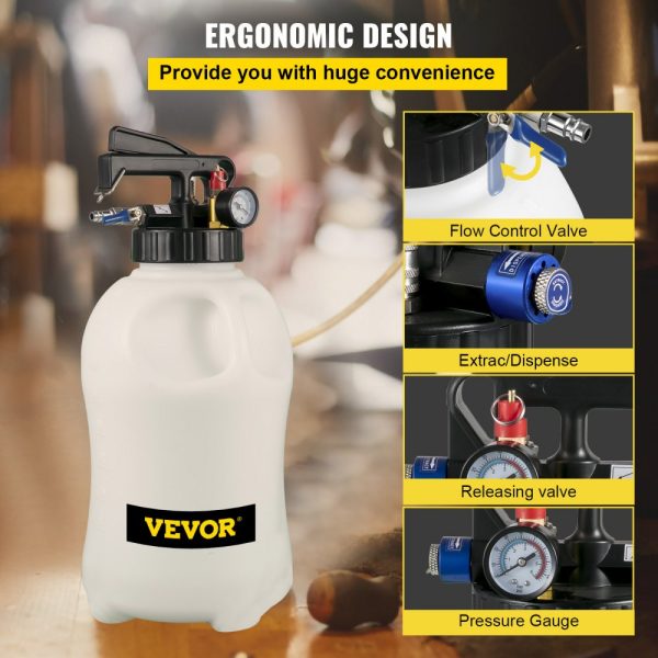 Transmission Fluid Pump 2-Way Manual ATF Refill System Dispenser Oil Liquid Extractor 10L Tool Kit with 14 ATF Filler Adapters - Image 4