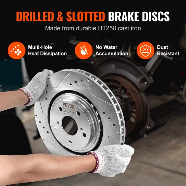 Drilled Slotted Front&Rear Brake Rotors Pads for Toyota Sienna Highlander - Image 4