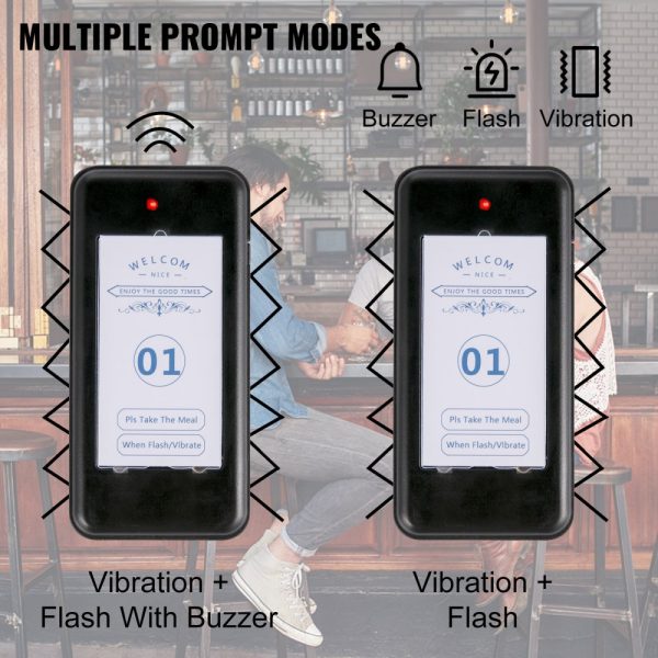 Wireless Pager System with 20 Pager Units, Vibration, Flashing, and Buzzer for Church Hospital Hotel - Image 4