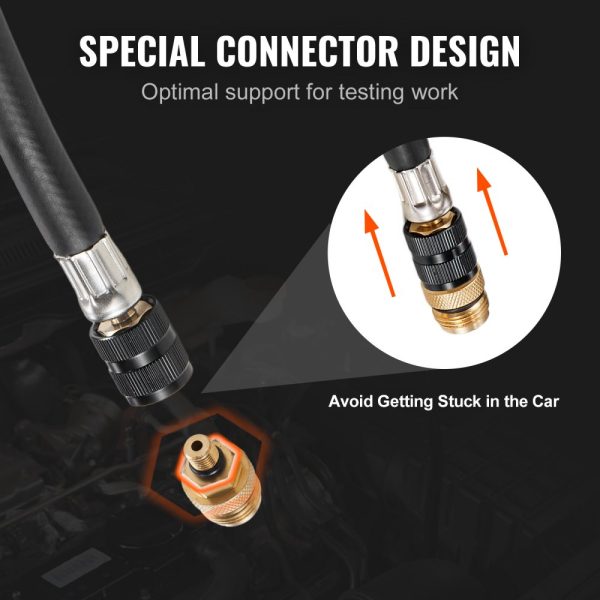 Compression Tester Adapter Kit - 9-Piece Automotive Engine Cylinder Leak Down Test with Dual Scale 0-300 psi Gauge, Long Hose, and Carrying Case - Image 6