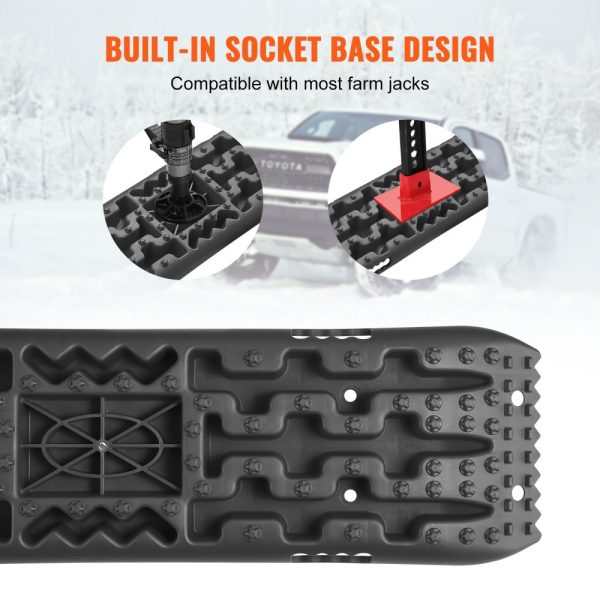 2PCS Traction Boards with PP for Mud Snow Sand Storage Bag Long Black - Image 4