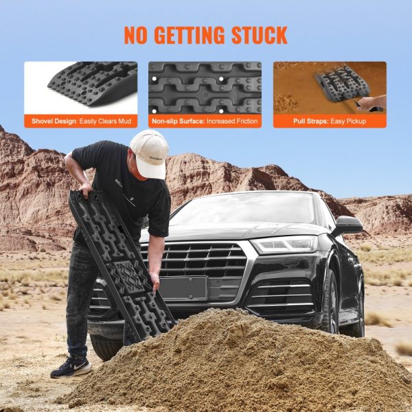 2PCS Traction Boards with PP for Mud Snow Sand Storage Bag Long Black - Image 5