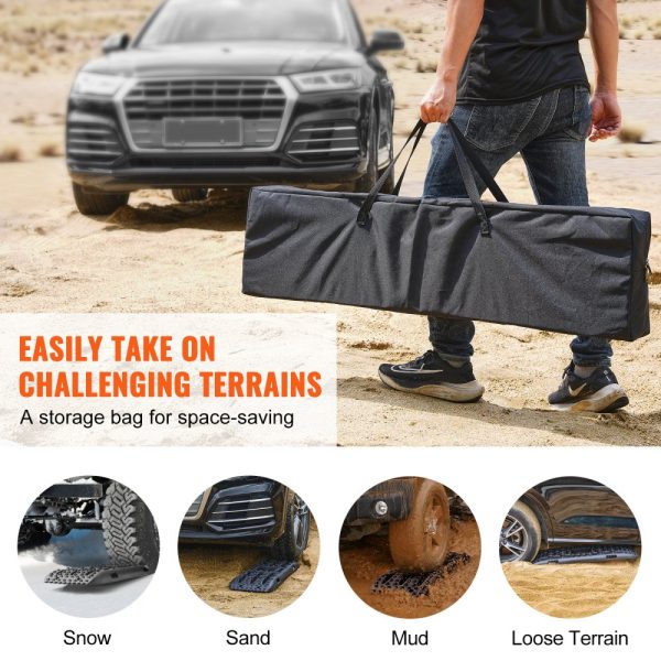 2PCS Traction Boards with PP for Mud Snow Sand Storage Bag Long Black - Image 6
