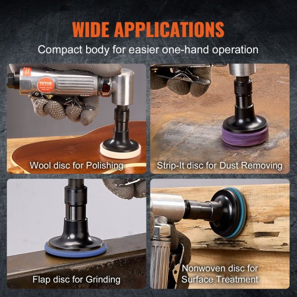 1/4 Right Angle Air Grinder 20000RPM Lightweight with Ball Bearing Design for Grinding Polishing Deburring and Rust Removal 24PCS Discs Included - Image 6