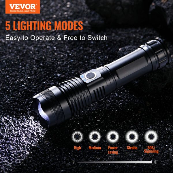 10000 Lumen High Lumens Flashlight, 5 Lighting Modes Rechargeable - Image 2
