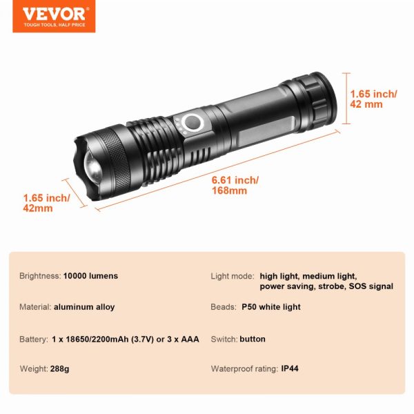 10000 Lumen High Lumens Flashlight, 5 Lighting Modes Rechargeable - Image 7