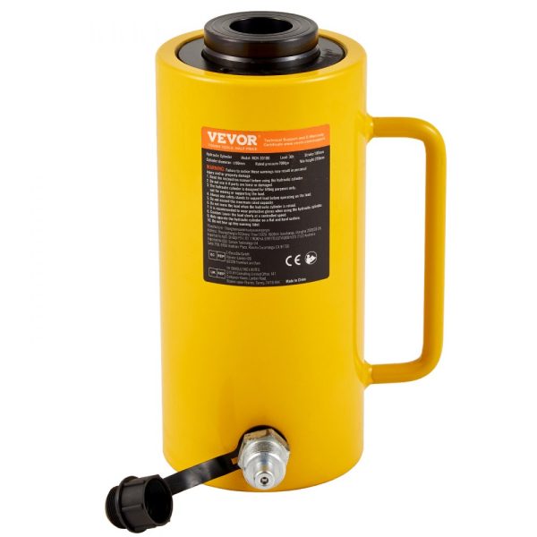 Hydraulic Jack 30 Ton 100mm Solid Ram 4 Inch Single Acting Portable Industrial Lifting Cylinder