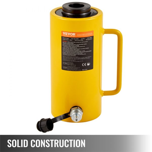 Hydraulic Jack 30 Ton 100mm Solid Ram 4 Inch Single Acting Portable Industrial Lifting Cylinder - Image 2