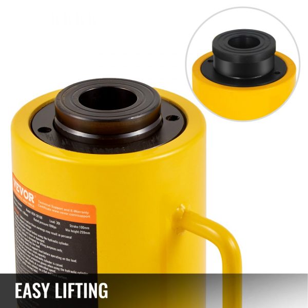Hydraulic Jack 30 Ton 100mm Solid Ram 4 Inch Single Acting Portable Industrial Lifting Cylinder - Image 3