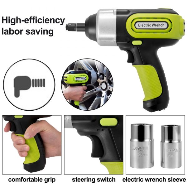 Electric Car Jack 5-Ton Capacity Hydraulic System with Electric Impact Wrench and LED Light for SUV MPV Sedan Truck Repair 135-360mm Lifting Range - Image 4