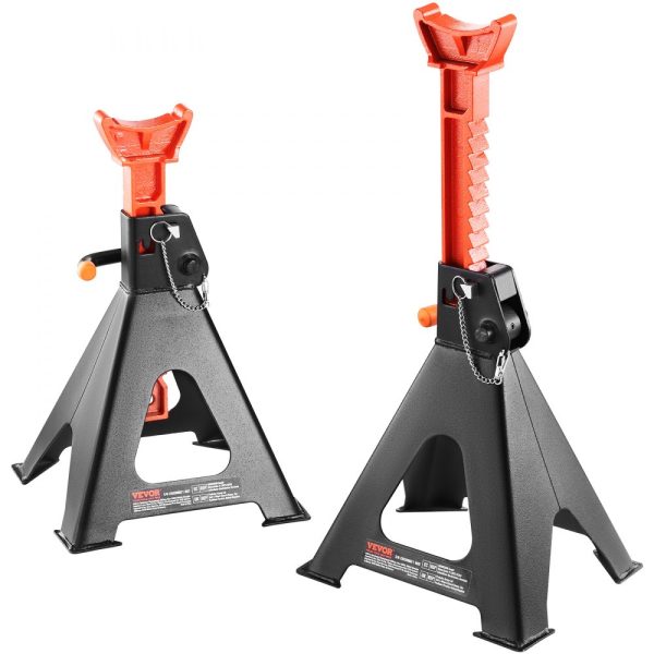 6 Ton Capacity Car Jack Stand Double Locking Mechanism Adjustable Height 14.2-23in for SUV Pickup Truck Car UTV ATV Red 1 Pair