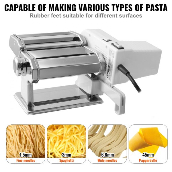 Electric Pasta Maker with 9 Adjustable Thickness Settings, Stainless Steel Construction, for Spaghetti, Fettuccini & Lasagna - Image 5