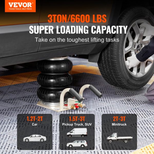 Triple Bag Air Jack 3 Ton/6600 lbs Pneumatic Jack for Car SUV Lifting - Image 2