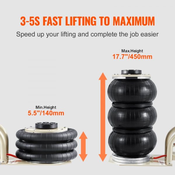 Triple Bag Air Jack 3 Ton/6600 lbs Pneumatic Jack for Car SUV Lifting - Image 3