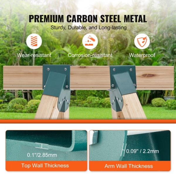 DIY Swing Set Bracket Kit Heavy Duty Steel for 4x4 Legs and 4x6 Beam Green 2-Pack - Image 3