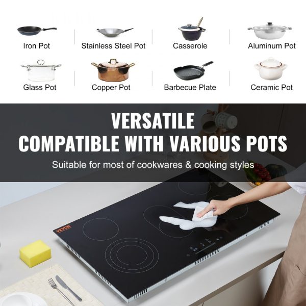 Built-in Electric Cooktop Radiant Ceramic Cooktop 5 Burners 35.4x20.5 inch - Image 4