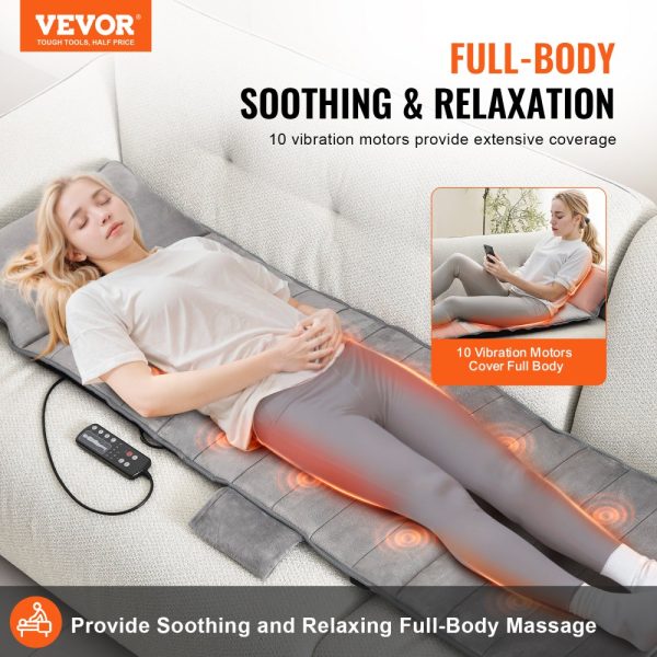 10 Vibration Motor Massage Pad With Heat 5 Modes 3 Intensities 3 Heating Pads Full-Body Massage for Fatigue Relief Home Office - Image 2