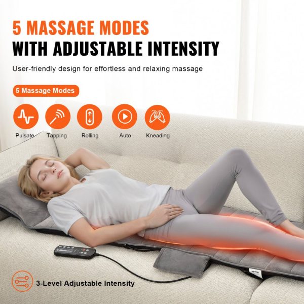 10 Vibration Motor Massage Pad With Heat 5 Modes 3 Intensities 3 Heating Pads Full-Body Massage for Fatigue Relief Home Office - Image 3