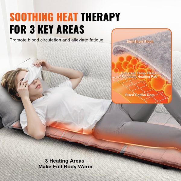 10 Vibration Motor Massage Pad With Heat 5 Modes 3 Intensities 3 Heating Pads Full-Body Massage for Fatigue Relief Home Office - Image 4