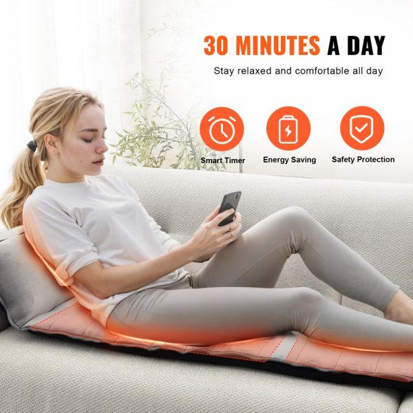 10 Vibration Motor Massage Pad With Heat 5 Modes 3 Intensities 3 Heating Pads Full-Body Massage for Fatigue Relief Home Office - Image 5