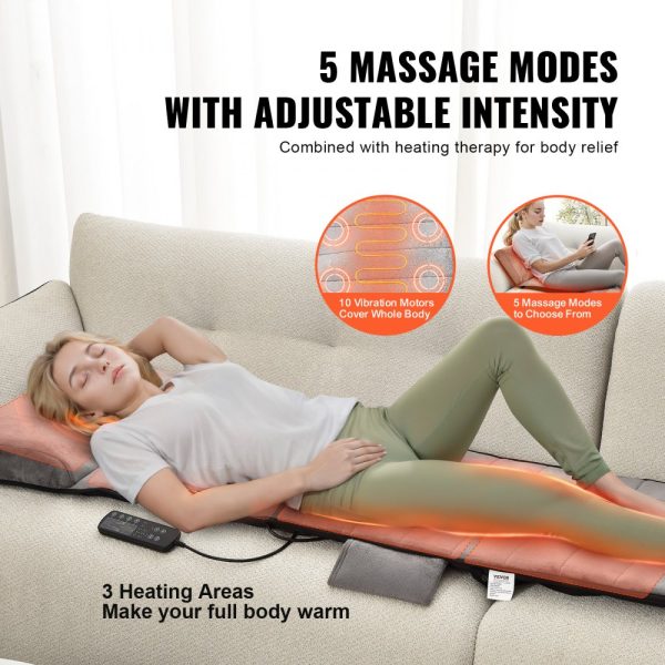 Shiatsu Neck Massage Cushion with 10 Vibration Motors, Heating Rollers, 5 Modes & 3 Intensities for Home Office - Image 5