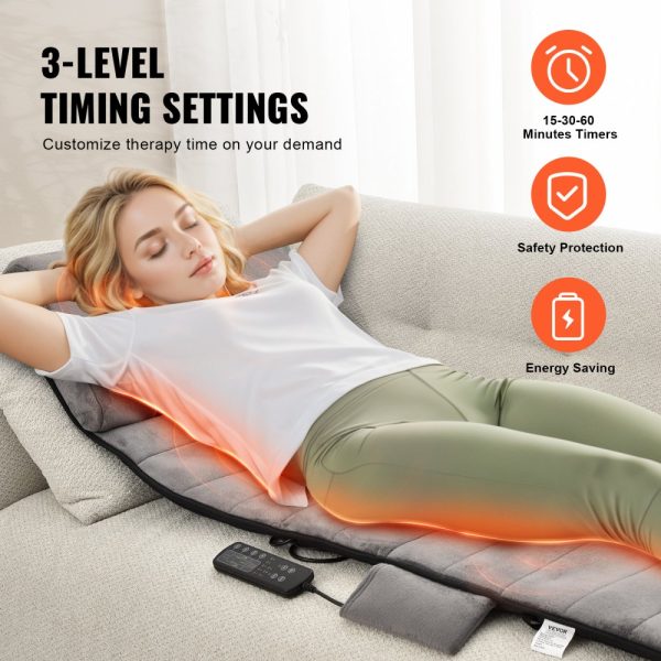 Shiatsu Neck Massage Cushion with 10 Vibration Motors, Heating Rollers, 5 Modes & 3 Intensities for Home Office - Image 6