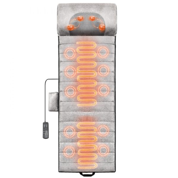 Shiatsu Neck Massage Cushion with 10 Vibration Motors, Heating Rollers, 5 Modes & 3 Intensities for Home Office