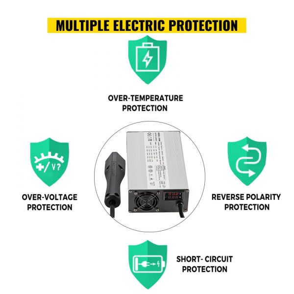Golf Cart Battery Charger 48V 15A Electric with RXV Plug LED Aluminum Shell Power Wise - Image 6