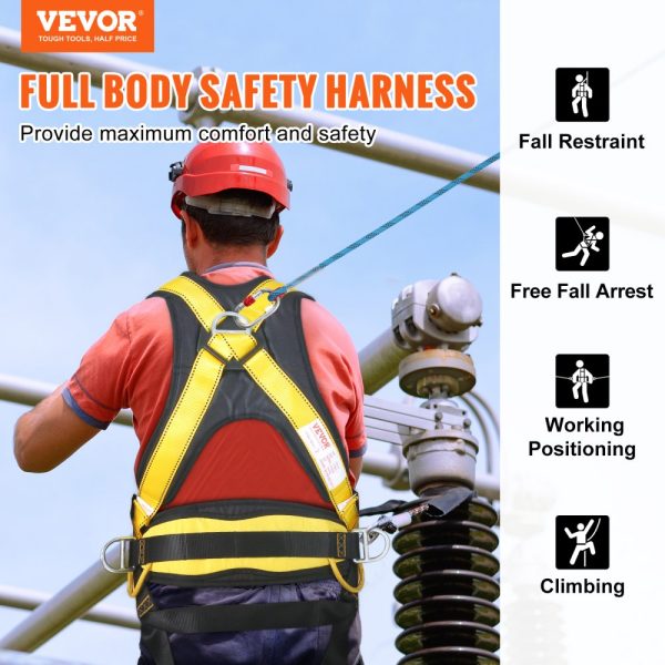 Full Body Safety Harness with Fall Protection and Padded Design, ANSI Certified, Up to 160 lbs, Size S - Image 2