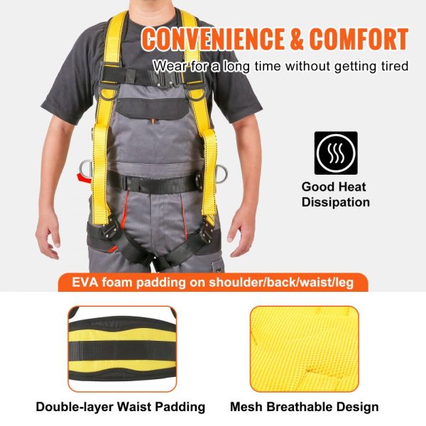 Full Body Safety Harness with Fall Protection and Padded Design, ANSI Certified, Up to 160 lbs, Size S - Image 3