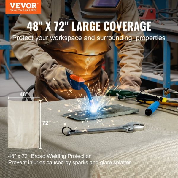 2-Pack Heavy Duty Heat Resistant Welding Blanket Set 4FT x 6FT Fiberglass Flame Retardant Insulation Cover with Metal Grommets - Image 2
