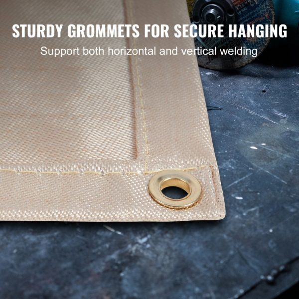 2-Pack Heavy Duty Heat Resistant Welding Blanket Set 4FT x 6FT Fiberglass Flame Retardant Insulation Cover with Metal Grommets - Image 5