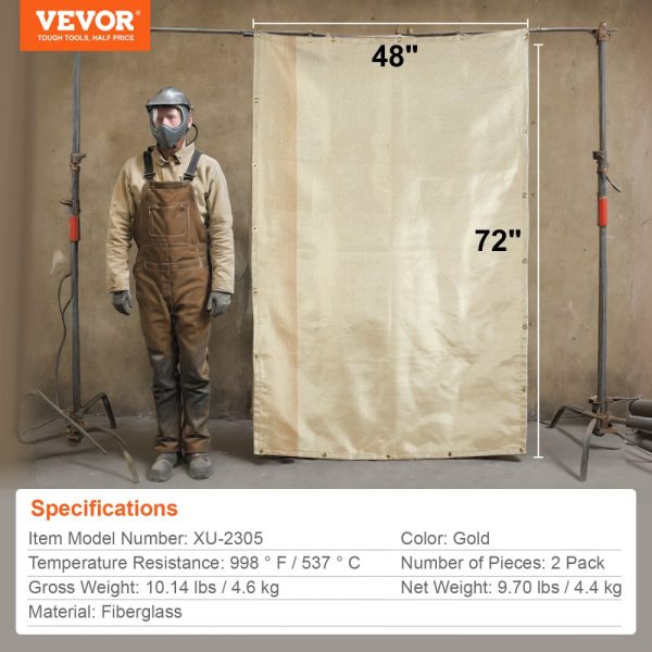 2-Pack Heavy Duty Heat Resistant Welding Blanket Set 4FT x 6FT Fiberglass Flame Retardant Insulation Cover with Metal Grommets - Image 7