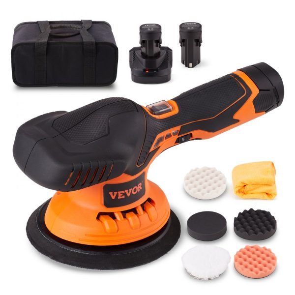 Car Polisher Buffer Cordless Dual Action Polishing Machine 6" 2PCS Battery