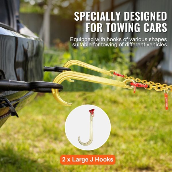 5/16" x 2' G80 Tow Chain J Hook V-Chain Bridle Grab Hook Wrecker 10800 lbs - Image 6